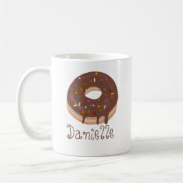 Kaffe för eget namn för choklad-Donut Kaffemugg