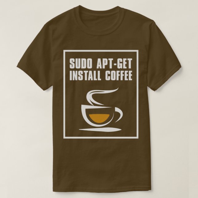 Kaffe för installation av sudanaptget t shirt (Design framsida)