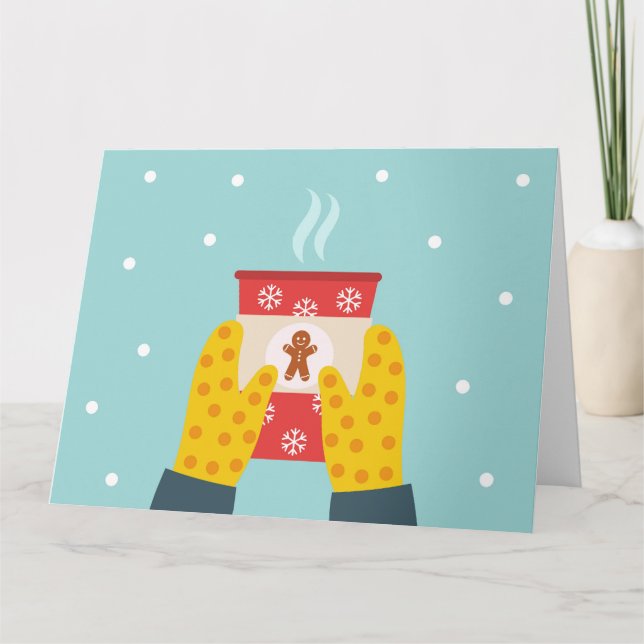 Kaffe för julbrödrosbröd Mjukt gratulationskort Kort (Framsida)