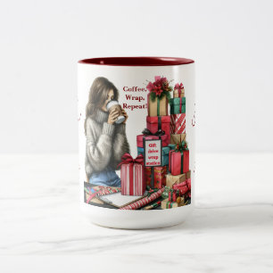 Kaffe för kvinnor, gift- och sippekaffe Två-Tonad mugg