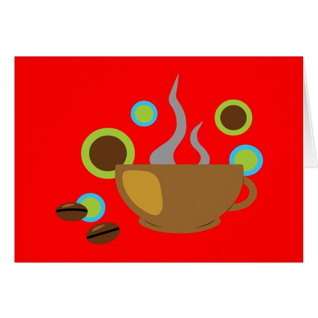 Kaffe för popkonst hälsningskort (Framsidan Horizontal)