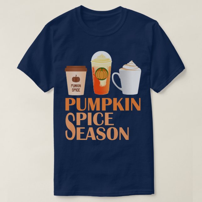 Kaffe för Pumpkin Spice Coffee, höstsäsong T Shirt (Design framsida)