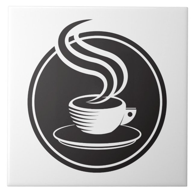 Kaffe för svartvita coolor kakelplatta (Framsidan)