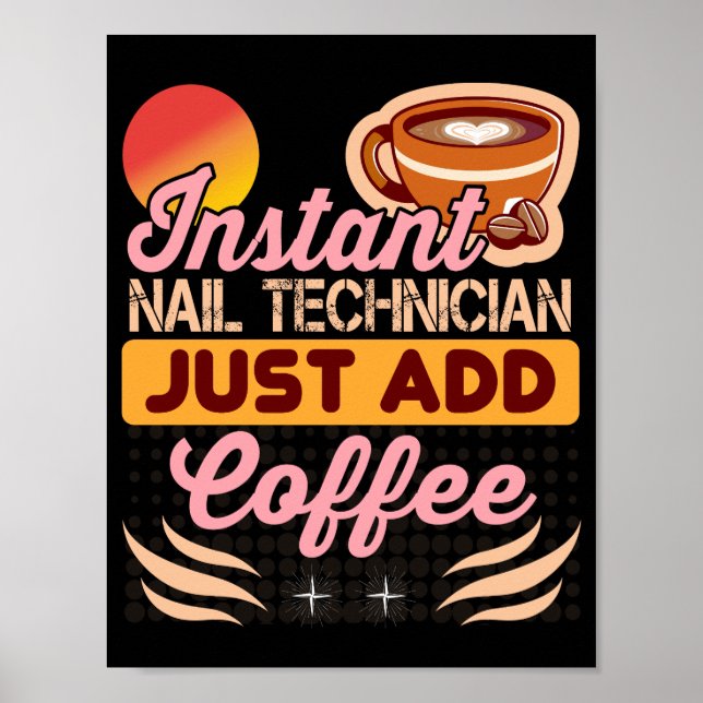 Kaffe för trendigets snabbjärnvägstekniker poster (Framsidan)