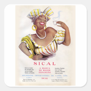 Kaffe för Vintage - Kaffe och Fyrkantigt Klistermärke