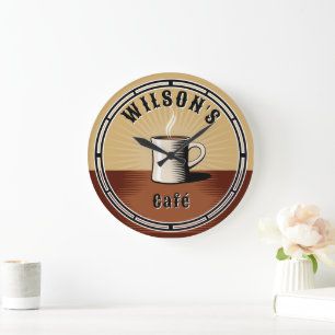 Kaffe för vintage och hantverk av Stil Stor Klocka