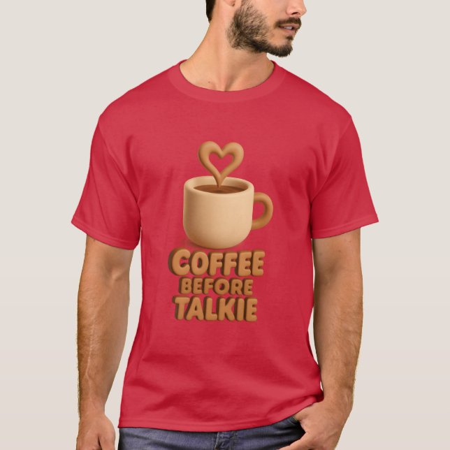 Kaffe före alkie Heart Cup vänner T Shirt (Framsida)
