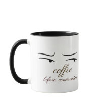 Kaffe före konversation -mugg.