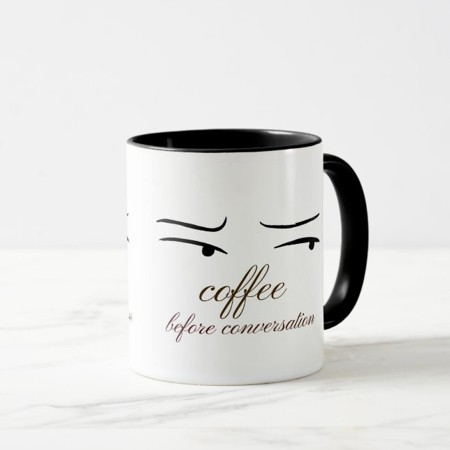 Kaffe före konversation -mugg. mugg (Framsida höger)