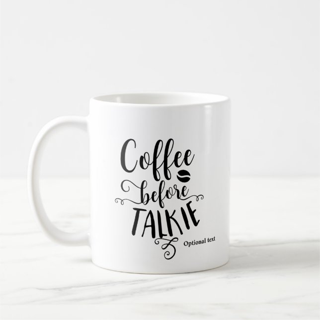 KAFFE FÖRE SNACK Personaliserad Anpassad Kaffemugg (Vänster)