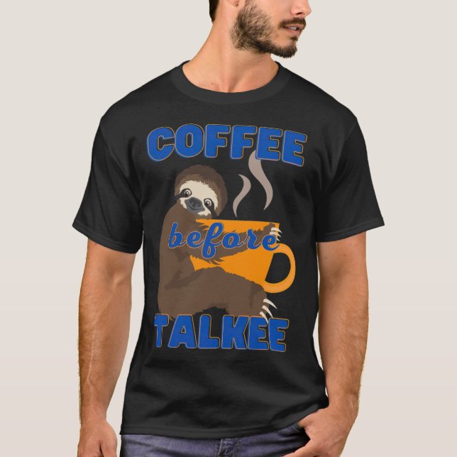 Kaffe före Talkee barista beroende T Shirt (Framsida)