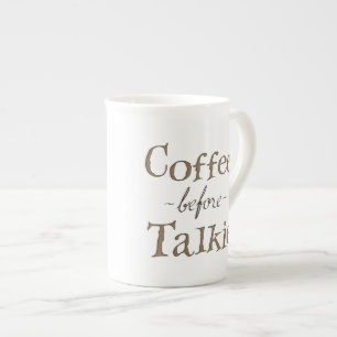 Kaffe före Talkie Benporslin Mugg
