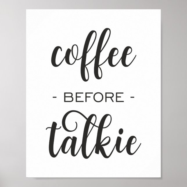 Kaffe före Talkie Lusnys Poster av köksmur (Framsidan)