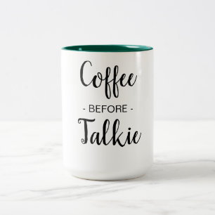 Kaffe före Talkie Två-Tonad Mugg