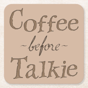 Kaffe före Talkie Underlägg Papper Kvadrat