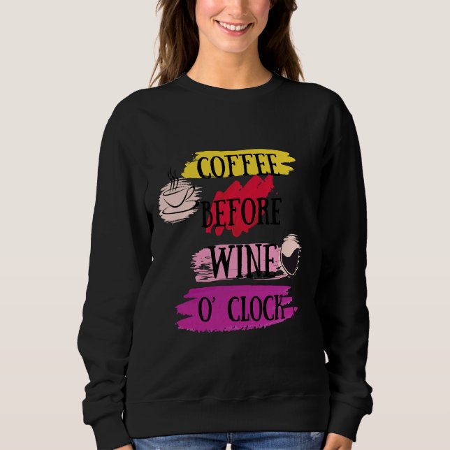 Kaffe före Vin klockan 02 för Vin och kaffe T Shirt (Framsida)