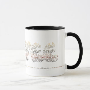 Kaffe-format kaffe i olik språkmugg mugg