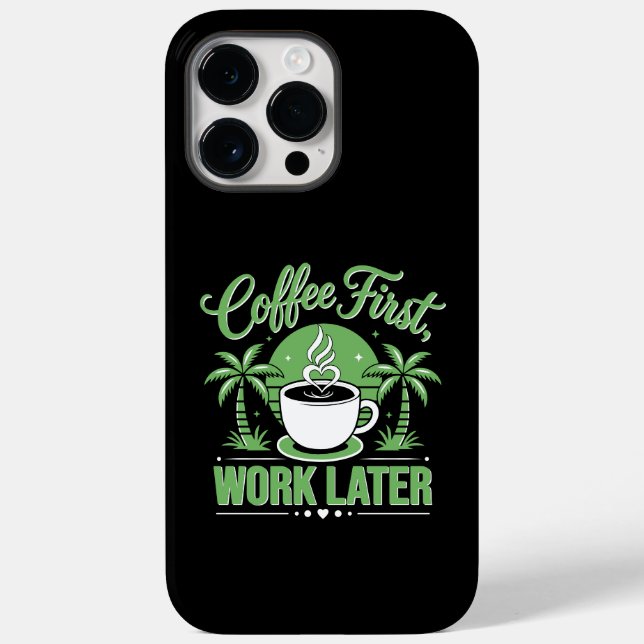 Kaffe först, arbete senare. Drivs av Caffeine Vibe (Baksida)