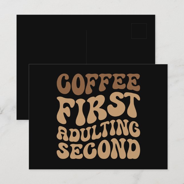 Kaffe först, avvänjning senare av Funny Caffeine Ä Vykort (Fram/baksida)