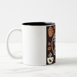 "Kaffe först" - Bränsle för din dag Två-Tonad Mugg