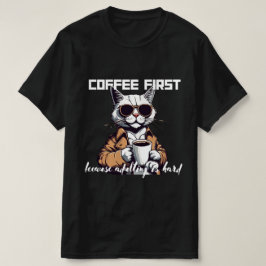 ☕ "Kaffe först, eftersom det är svårt att äta kaff T Shirt