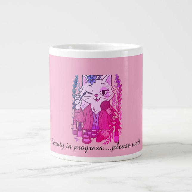 kaffe först, eyeliner sedan jumbo mugg (Framsidan)