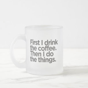Kaffe Först Frostad Glas Mugg