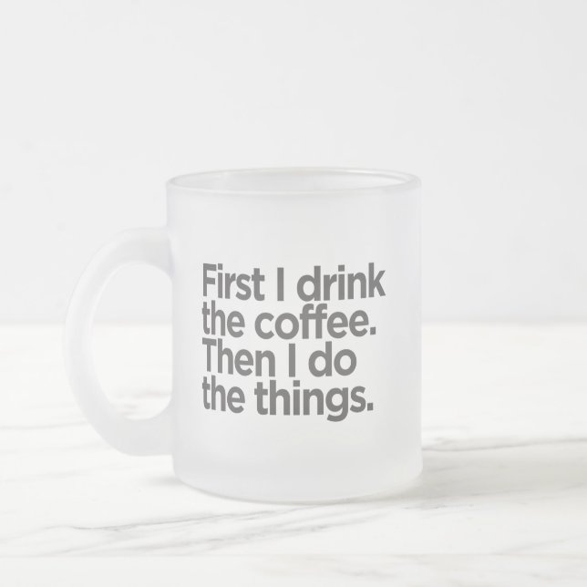 Kaffe Först Frostad Glas Mugg (Vänster)