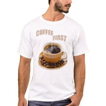 kaffe först Grafisk herr T-shirt