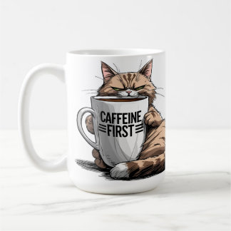 Kaffe först Kaffe kopp för katt & kaffeälskare
