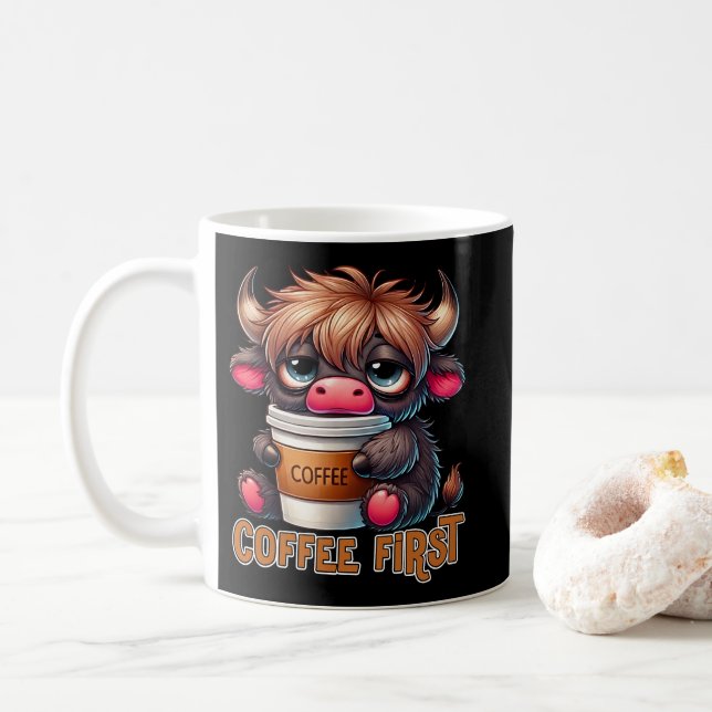 Kaffe först  kaffemugg (Med munk)