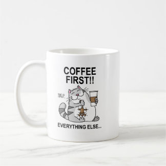 Kaffe först! kaffemugg