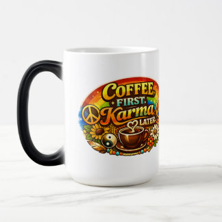 Kaffe först, karma senare magisk mugg
