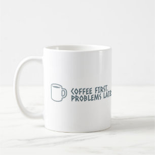 "Kaffe först": Minimalistisk Mugg-prioriterad moti Kaffemugg