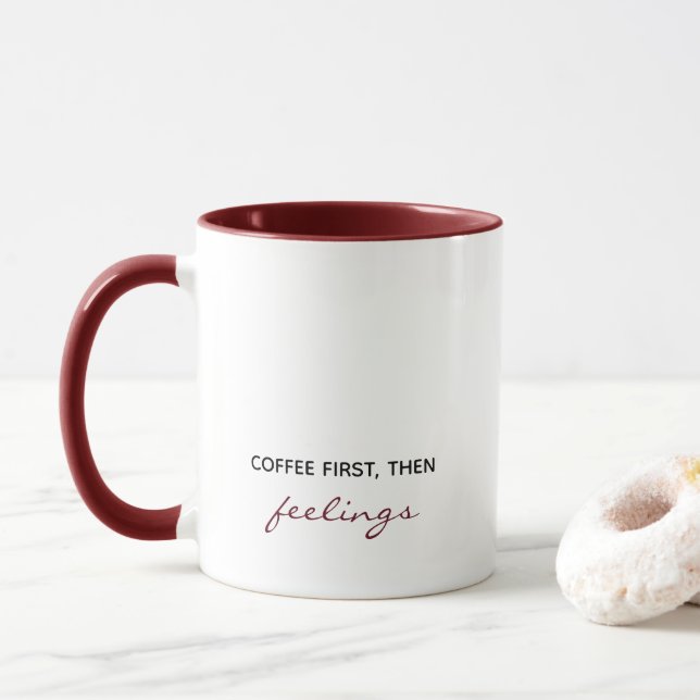 Kaffe först och sedan känns det lustigt mugg (Med munk)