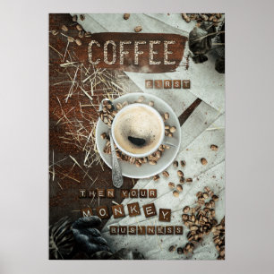 Kaffe först poster