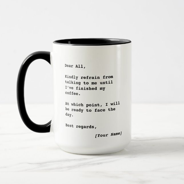 Kaffe först, prata senare Mugg (Vänster)