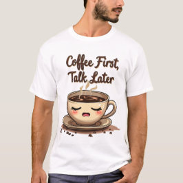 Kaffe först prata senare t shirt
