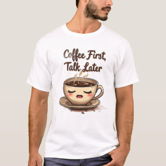 Kaffe först prata senare t shirt