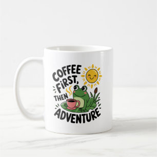 Kaffe först, sedan Äventyr - Cute Quirky Roligt Fr Kaffemugg