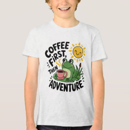 Kaffe först, sedan Äventyr - Cute Quirky Roligt Fr T Shirt