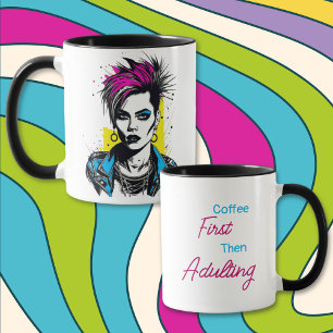 Kaffe först, sedan matning mugg