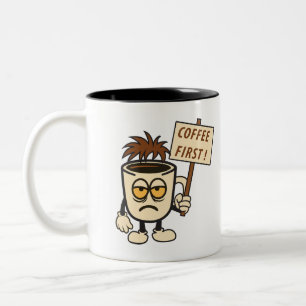Kaffe först! Två-Tonad mugg