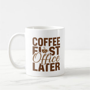 Kaffe, första kontoret senare - roligt arbete - ut kaffemugg