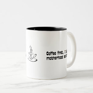 Kaffe första Moderskap sekund - fetstil Två-Tonad Mugg
