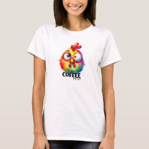 Kaffe, första söt kyckling t shirt