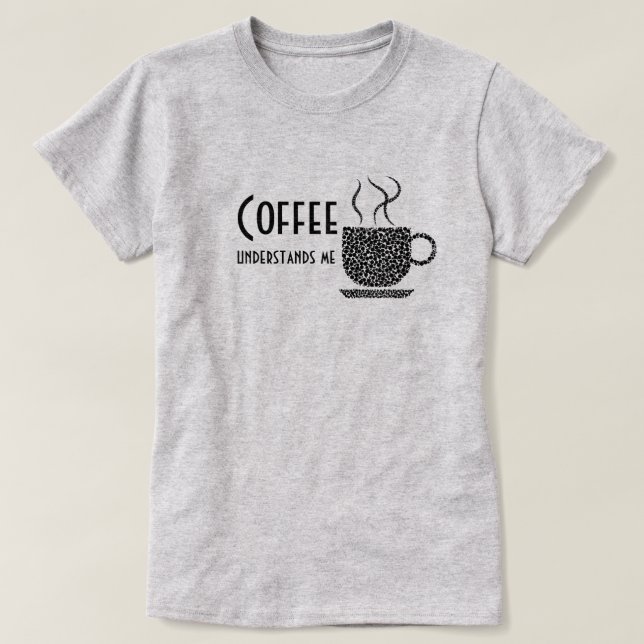 Kaffe förstår/den svart Brev-T-skjortan/Hoodies Tee (Design framsida)