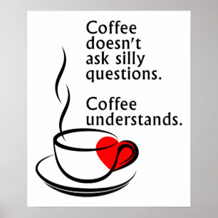 Kaffe Förstår Rolig Affisch
