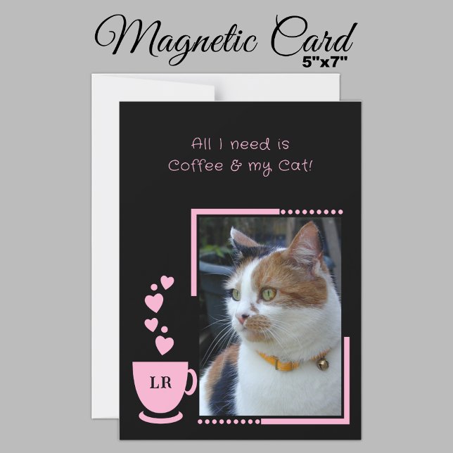 Kaffe, fotopatset, svart rosa, magnetiskt kort (Skapare uppladdad)