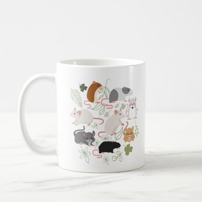 Kaffe från råtta, Cute Råtta Gift, Råtta Älskare,  Kaffemugg (Vänster)